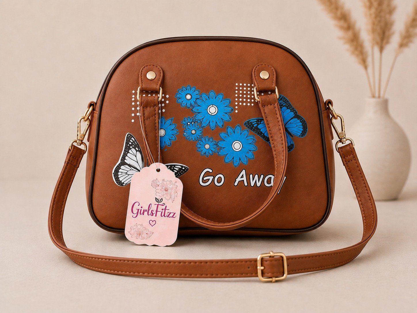 Lavender Floral Butterfly Printed Shoulder & Sling Bag 5 Lavender Floral Butterfly Printed Shoulder & Sling Bag - Image 5
