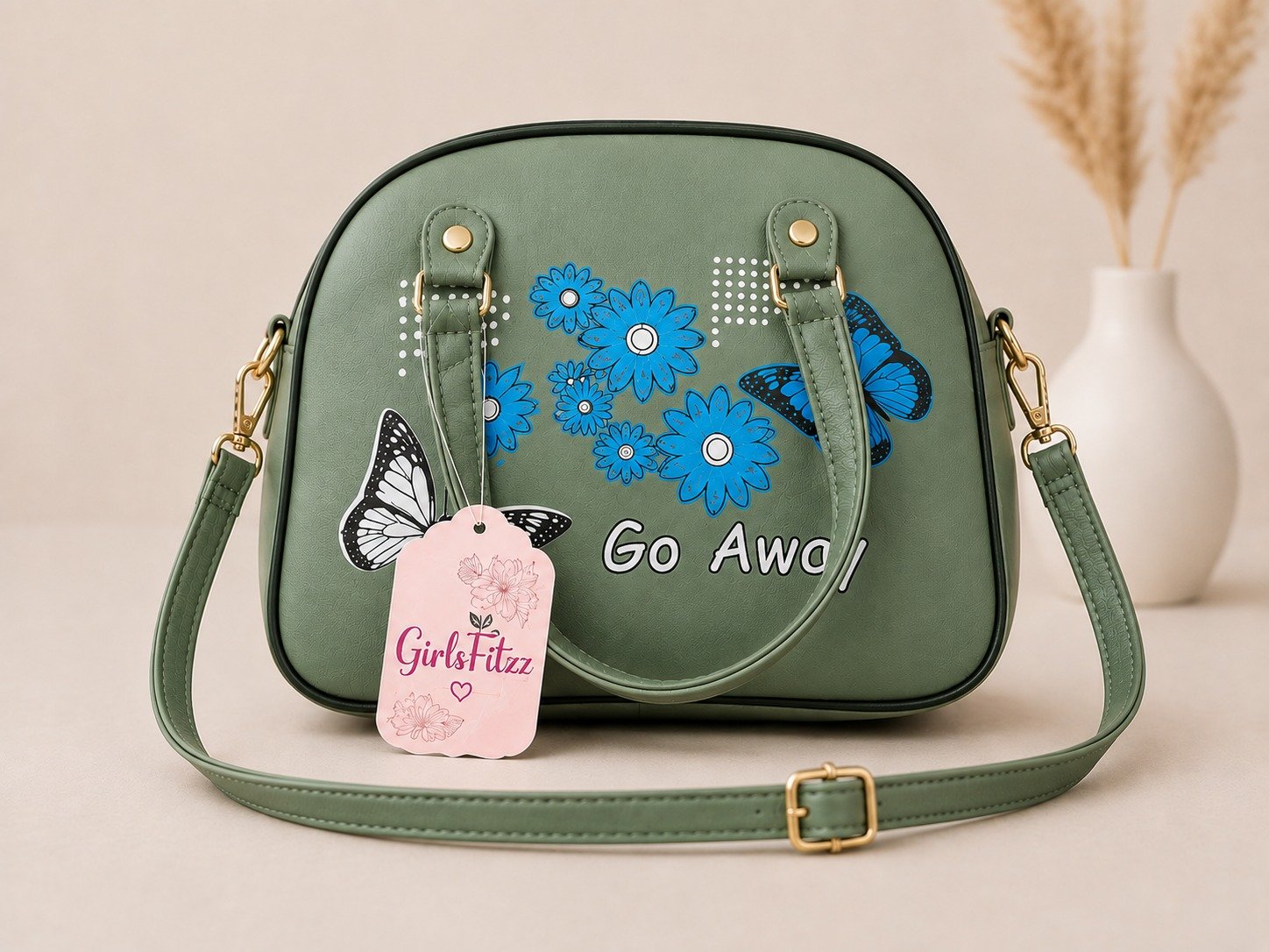 Lavender Floral Butterfly Printed Shoulder & Sling Bag 4 Lavender Floral Butterfly Printed Shoulder & Sling Bag - Image 4
