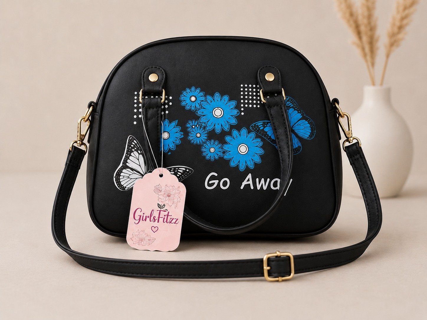 Lavender Floral Butterfly Printed Shoulder & Sling Bag 2 Lavender Floral Butterfly Printed Shoulder & Sling Bag - Image 2